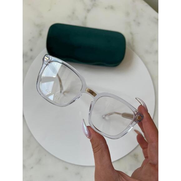 NEW GUCCI GG0184O Clear Gold Unisex Eyeglasses Frames - Picture 5 of 6